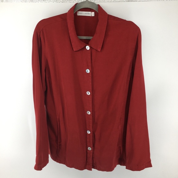 red button down shirt dress